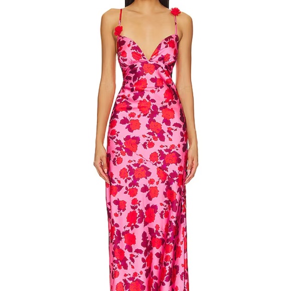 Huda maxi dress in pink and red floral - Picture 2 of 6